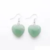 Dangle Chandelier Natural Aventurine Beads Stone Earrings For Women Romantic Heart Shaped Pendant Hanging Earring Fashion Jewelry Dhq1B