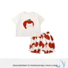 Roupas conjuntos de roupas para meninas roupas de algodão roupas de maçã tshirts e calças conjuntos infantis de caldas de primeira linha infantil infantil infantil infantil infantil