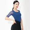 Scene Wear Mesh Ballroom Dance Topps Women Performance Costume Samba Outfit Modern Dancewear Latin Practice Salsa Dancing JL3398