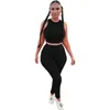 Kadınların İki Parçası Pantolon Yaz Kadınlar Set Spor Top ve Taytlar için Sıradan Kıyafet Setleri Spor Giyim Bodycon Brown Dwituit