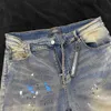 Gör jeans amari jeans amirl byxor amirlies tvättade am graffiti amis denim imiri es amiiri gamla am rivna designer färgkläder es slitna skrapade bantar elastiska r w7b2