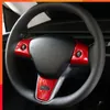 Ny 3st kolfiber Modely Car Roelle Panel Cover Sticker Trim Decoration för Tesla Model 3 Y 2021 Modifierade tillbehör