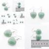 Dangle Chandelier Natural Aventurine Beads Stone Earrings For Women Romantic Heart Shaped Pendant Hanging Earring Fashion Jewelry Dhq1B