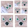 Earrings Necklace Set Perfect Green Cubic Zirconia White Cz Sier Plated Pendant S0794 Drop Delivery Jewelry Sets Dhgarden Dhnwn