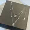 Colares de luxo cristal gota de água colar mulheres 925 prata esterlina zircon retângulo pingente casamento gelo diamante jóias noivado doubl