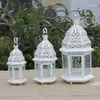 Candle Holders Floor Iron Printing Glass Holder Courtyard Home Wedding Soft Decoration Ornaments Film And Television Props Storm Lantern