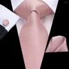 Papillon in oro rosa rosa solido cravatta da sposa in seta per uomo Handky gemello regalo cravatta stilista di moda festa di affari Dropship Hi-Tie