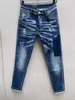 2023 D099 CoolGuy Man Jeans Fabric Micro-Elastasticは、高品位の洗濯ジッパー刺繍装飾小さな革タグを特徴としています