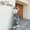Jupes RoseDiary 2023 créateur de mode jupe d'été femmes taille haute rayures florales imprimé Vintage Midi Saia
