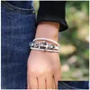 Charm Bracelets Punk New Leather Bracelet Mens Alloy Boat Anchor Gsfb346 Mix Order 20 Pieces A Lot Drop Delivery Jewelry Dhhfw