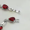 Bracelets porte-bonheur haute qualité eau Dorp rouge grenat couleur argent bijoux Bracelet cadeaux de noël pour les femmes boîte-cadeau gratuite S031