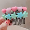 Accessori per capelli Disporre Manufatto spezzato Copricapo a forma di cuore Pettine per bambini Accessorio per clip a stella Forcina per capelli in acrilico