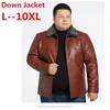 Men's Down 10XL 9XL 8XL Men Warm Leather Jacket Winter 90% White Duck Outwear Windproof Parka Male Coat Fur