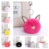 Porte-clés Lanières Haute Qualité Chat Boule De Fourrure Pendentif Porte-clés 8 Cm Imitation Rex Lapin Cadeau Porte-clés R366 Mix Ordre 20 Pièces A Dh71N