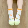 Meias 5 pares/lote 2023 Summer Cotton Girls meninos de meninos e adolescentes Site de moda de desenho animado Spring Spring New Children's Socks para 1-12 G220524