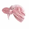 Ethnische Kleidung Nette Winter Samt Fliege Turban Kappen Für Frauen Soild Farbe Muslimischen Kopftuch Motorhaube Weibliche Haar Wraps Bandana Turbante