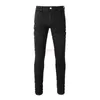 Designerkleidung Amires Jeans Denim-Hosen Die schwarzen Amies-Jeans sind minimalistische, lässige, modische, elastische Hosen für junge Herren mit kleinem Bein und plissierten Hosen im amerikanischen Stil