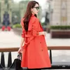 Women's Trench Coats Spring Long Windbreaker Coat Women Double Breasted Female Outwear Fashion All-Match Slim Ladies Jacket