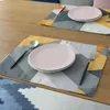 Table Mats Color Geometry Placemat Waterproof Thicken Heat Insulation 32 45cm Tableware Pads Double Layer Anti-Scalding Bowl Plate Mat