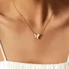 Ins stil vit skal fjäril halsband örhänge smycken kvinnor gåva