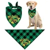 Chien Vêtements Bandanas Saint Valentin Serviette Chat Écharpe Fête De Vacances Pour Chiot Pet Supply Costume St. Patrick's Large Accessoires