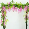 Decorative Flowers 2.1M Artificial Wisteria Vine Garland Plants Foliage Trailing Flower Outdoor Home Decor Garden Decoration