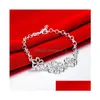 Braccialetti con ciondoli Bracciale da donna placcato in argento sterling con fiore Gssb557 Fashion 925 Plate Jewelry Drop Delivery Dhd0J