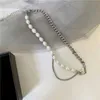 Necklaces JWER Deluxe Pearl Heart Beaded Pendant Metal Chain Necklace Valentine's Day Bridesmaid Gift Boho Jewelry G220524