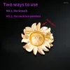 Brooches Arrival Sunflower With Bee For Women And Men Daisy Flower Collar Insect Pin Clothes Jewelry Accessories