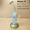 Hookahs New glass recycler bong hollow out design water pipes dab rigs tyre perc glass bongs with glass bowl
