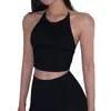 Débardeurs pour femmes Halter Slim Sexy Tank Top Summer Solid Color Crop Women Bare Midriff Backless Basic