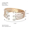 Bangle YFJEWE Luxury 5 Row Crystal Bracelet Ladies Gold Color Bride Rhinestone Party Bridesmaid Gift Jewelry B273