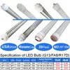 T8 Integrated Double Row Led Tube 4Ft 5Ft 8Ft 72W 100W 50W 48W SMD2835 Light Lamp Bulbs 8 Foot Led Lighting Fluorescent Ultra Bright Daylight Shop Lights usalight