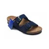 Designer Boston CLOG Slippers OP23 Berömda kvinnors mäns bilder Summer Cork Sandaler Fashion Flat Luxury Slide Sandaler Beskable Design 64ESS