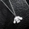 Chains Stainless Steel Cartoon Animal Necklaces Women Jewelry Big-eared Dog Necklace Heart Beat Print Collier Femme Wholesale