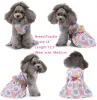 Chien jupe chemise robes roses vêtements pour chiens sublimation imprimé animaux vêtements t-shirt plissé princesse robe pour animaux de compagnie avec des fleurs jupes de mariage pour