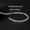 Nastro Smyoue 3/4/5mm 100% tutta la collana di Moissanite per donna uomo Sparkling Lab Diamond Tennis Collana catena Sterling Sier Gra