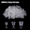 Annan permanent sminkförsörjning 1000pcs/Lot Plastic Disposable Tattoo Ink Cup Permanent Makeup Pigment Ink Holder Caps Cups Tattoo Pigment Accessories 230523