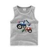 Polos 2023 Summer Camisole Boys Girls Children's Cotton Sleeveless Bottoming Shirt Cartoon Excavator Casual Kids Vest 230524