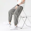 2023 Spring/Summer Men's Pants Casual Solid Color Breattable Loose Trousers Manliga raka byxor M-3XL