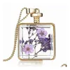 Pendant Necklaces Mticolor Necklace Dry Flower Specimen Square Gsfn061 With Chain Mix Order 20 Pieces A Lot Drop Delivery Jewelry Pen Dhjzu