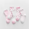 Socken 5 Paar/Charge 0–7 Jahre Frühlings- und Sommer-Mesh, geeignet für Mädchen, Jungen, niedliche Tiere, Kinder, dünne Säuglinge, Neugeborene, Socken G220524