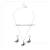 Oorbellen kettinglegering Simering vlinder kettingen oorbel sieraden sets GSFS006 mode dames cadeau set drop levering dhdla