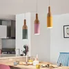 Hanglampen Noordelijke landelijke macaroon LED -lichten houten restaurant keuken bar mode hangende verlichtingsbollen Ac