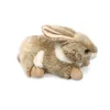 Rabbit brown erect ear toys child birthday gift doll animal decoration play plush prone posture cartoons soft non woven fabric lucky animal sleeping toy home ba43 F23