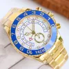 Yacht AAA 3A HANDSES 44MM MEN MEN SAPPHIRE GLASS OYSTERSTEEL مع مربع أخضر أصلي Jason007 Watch 12-2