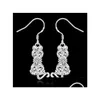 Dangle Lustre Femmes Sterling Sier Plaqué Double Pierre Chat Boucles D'oreilles Gsse335 Mode 925 Plaque Boucle D'oreille Cadeau Drop Delivery Jewelr Dhn01