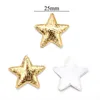 20PSCSewing Notions Tools 100Pcs 25mm Gold and Silver Foil Star Patch for DIY Craft/Clothing/Hairpins/Wedding Decoration P230524