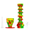 Smoking Colorful Silicone Skull Shape Bong Bubbler Pipes Kit Removable Portable Telescoping Herb Tobacco Filter Bowl Handpipes Hookah Waterpipe Cigarette Holder
