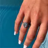 Anillo de compromiso de moda, bisutería de plata de ley 925 con corte de pera AAAAA Cz, anillos de boda de compromiso para mujeres y hombres, joyería de declaración